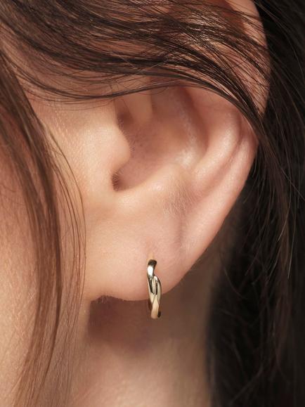 Created Brilliance 9ct Yellow Gold Wave Hoop Earrings - view 2, Yellow Gold