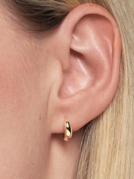 Created Brilliance Bold Huggie Hoop Earrings, Gold - view 2, Yellow Gold