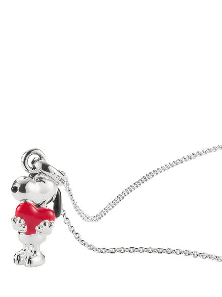 THOMAS SABO x Peanuts Snoopy Heart Necklace, Silver/Multi - view 2, Silver/Multi