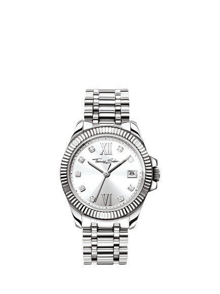 THOMAS SABO WA0252-201-201-33 Women's Divine 33mm Round Bracelet Strap Watch, Silver, Silver