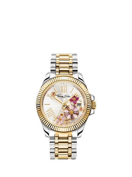 THOMAS SABO WA0382-291-201-33 Women's Flowers 33mm Round Bracelet Strap Watch, Multi, Multi