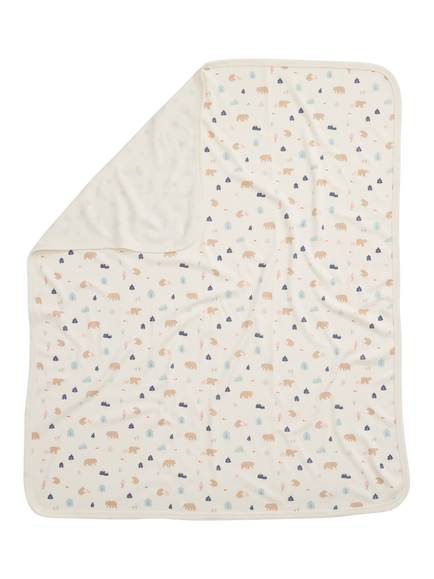 MORI Baby Printed Blanket, Cream, Cream