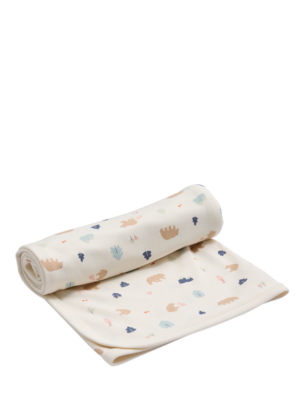 MORI Baby Printed Blanket, Cream - view 2, Cream