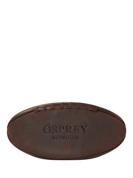 OSPREY LONDON Rugger Leather Wash Bag, Chocolate, Chocolate
