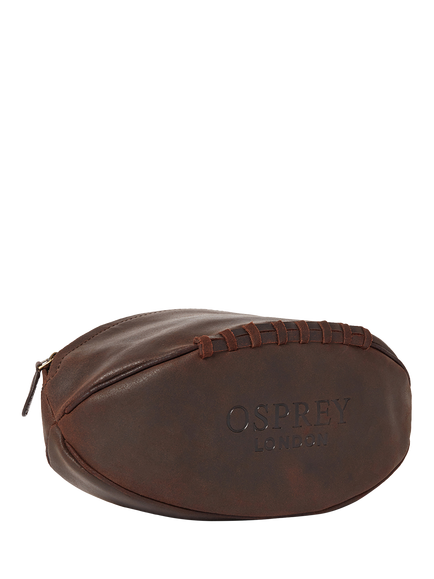 OSPREY LONDON Rugger Leather Wash Bag, Chocolate - view 2, Chocolate