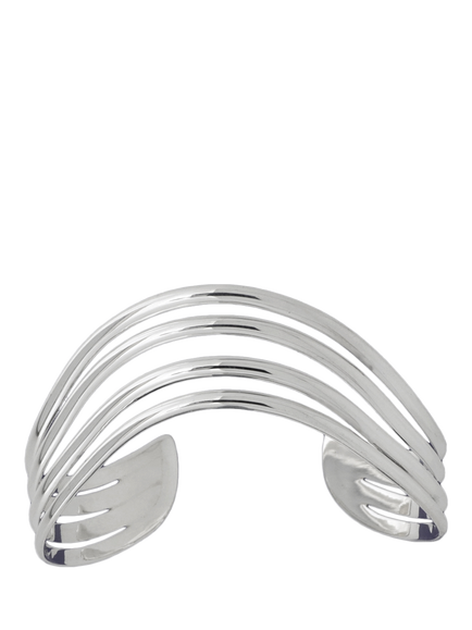 Nina B Sterling Silver Curved Open Bangle - view 2, Silver