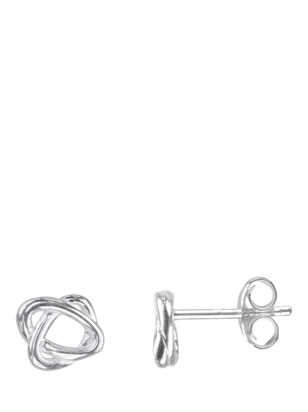 Nina B Sterling Silver Interlock Stud Earrings, Silver