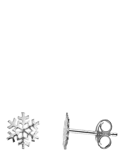 Nina B Sterling Silver Snowflake Stud Earrings, Silver