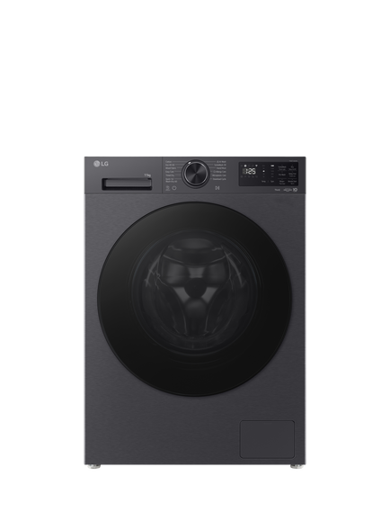 LG W4X5016TBB Freestanding Washer Dryer, 6kg/11kg Load, 1400rpm Spin, Black, Black