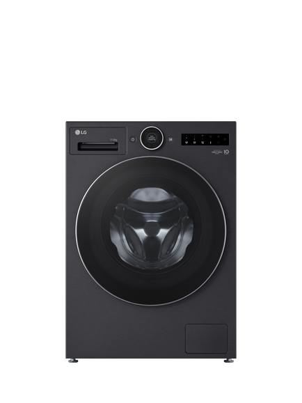LG Series 10 WHX9516TBC Freestanding Heat Pump Washer Dryer, 6kg/11kg Load, 1400rpm Spin, Black, Black