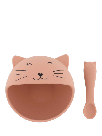 Trixie Mrs. Cat First Baby Meal Bowl & Spoon Set, Multi