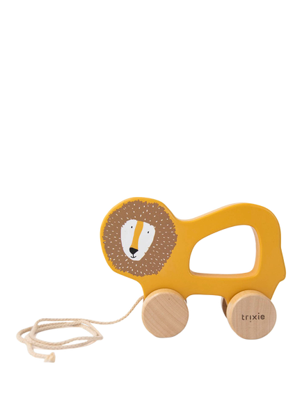 Trixie Mr. Lion Wooden Pull Along Toy, Multi