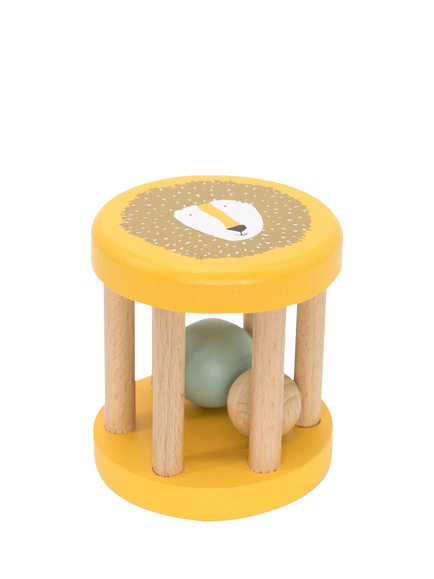 Trixie Mr. Lion Wooden Rolling Rattle, Multi