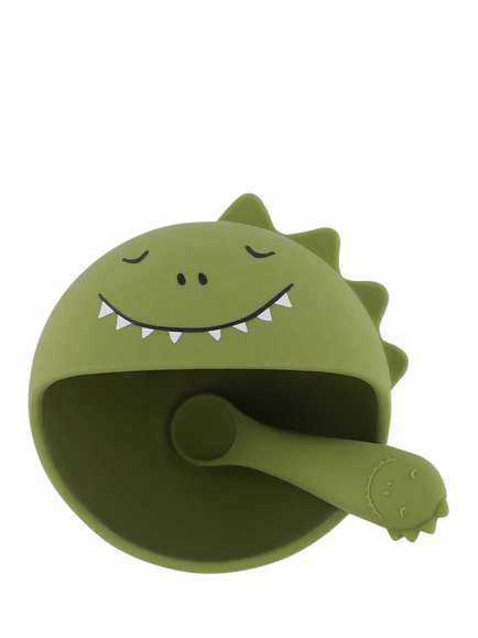 Trixie Mr. Dino First Baby Meal Bowl & Spoon Set - view 2, Multi