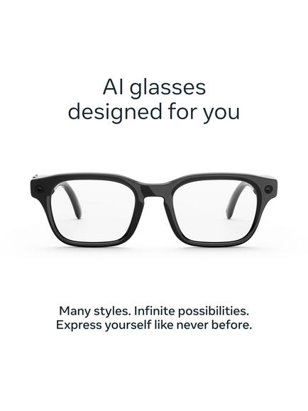 Meta Adventurer Glasses, Classic Black, Clear Lens - view 2, Black
