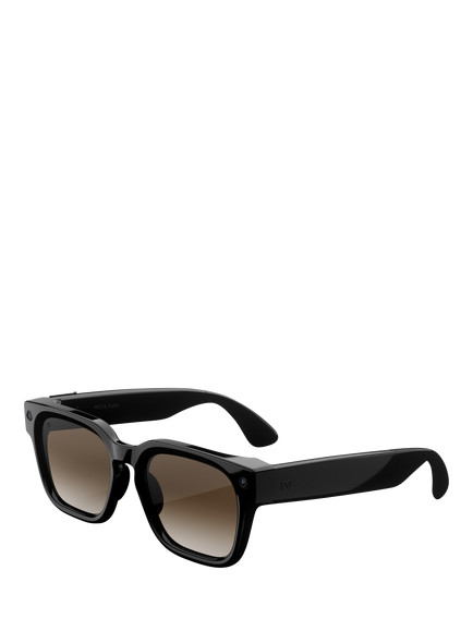 Meta Fury Glasses, Classic Black, Brown Gradient Lens, Black Brown