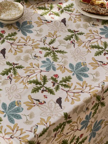 Sophie Allport Orchard Birds Cotton Tablecloth, 280 x 152cm - view 2, Multi