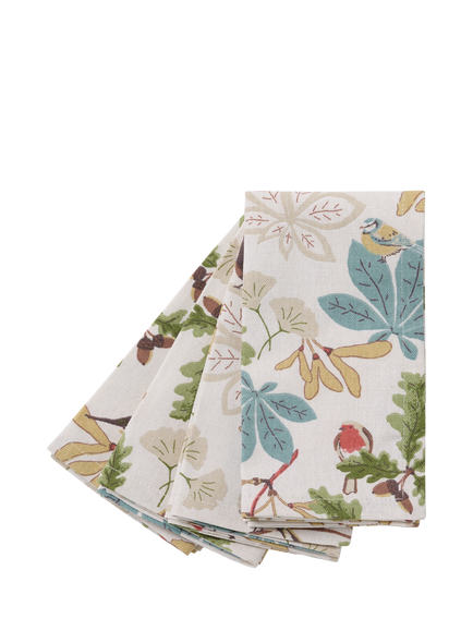 Sophie Allport Orchard Birds Cotton Napkins, Set of 4, Multi