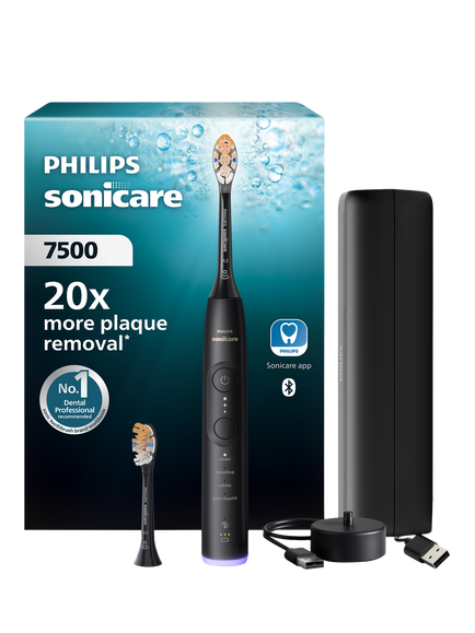 Philips Sonicare 7500 Series Sonic Electric Toothbrush, Black, Black
