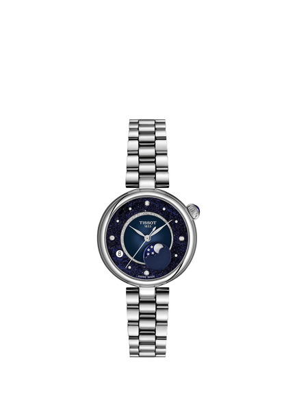 Tissot T1522231149600 Women's Desir Round Bracelet Strap Watch, Blue, Blue