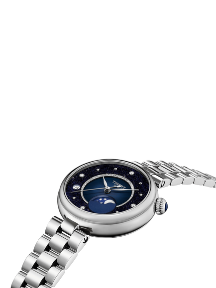 Tissot T1522231149600 Women's Desir Round Bracelet Strap Watch, Blue - view 2, Blue