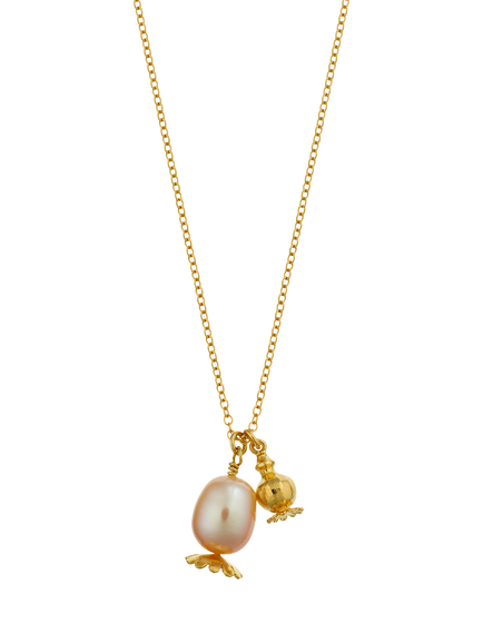 Alex Monroe Poppy Seed Pearl Necklace, Gold, Gold