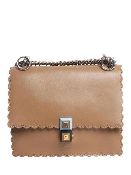 Pre-loved Fendi Kan I Leather Crossbody Bag, Brown, Brown