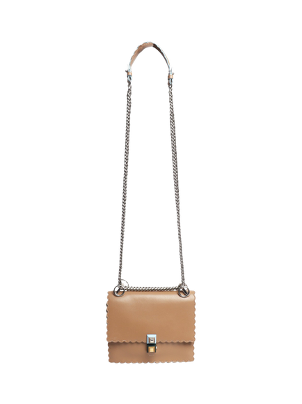 Pre-loved Fendi Kan I Leather Crossbody Bag, Brown - view 2, Brown