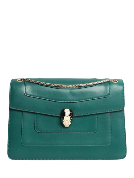 Pre-loved Bvlgari Serpenti Forever Shoulder Bag, Green, Green