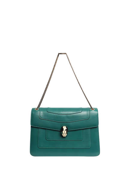Pre-loved Bvlgari Serpenti Forever Shoulder Bag, Green - view 2, Green