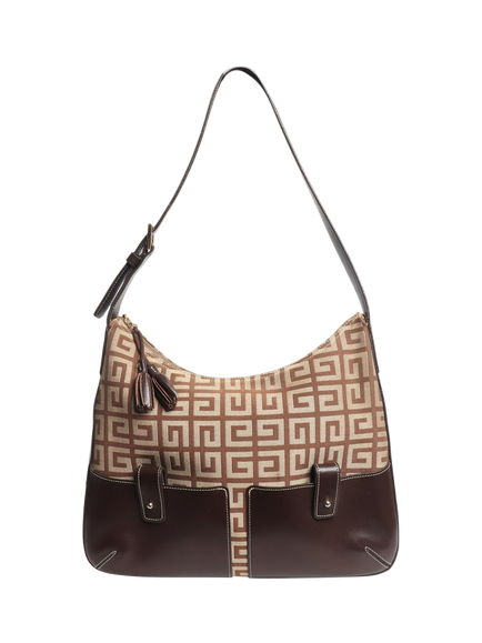 Pre-loved Givenchy Canvas Hobo Bag, Brown, Brown