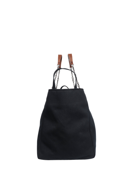 Pre-loved Bottega Veneta Large Canvas Tote Bag, Navy - view 2, Navy
