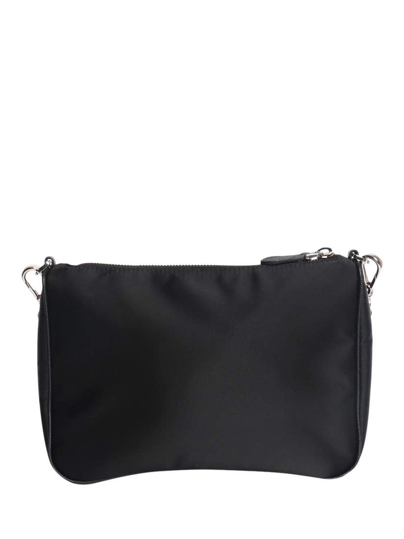 Pre-loved Prada Black Nylon Silver Hardware Crossbody Bag, Black