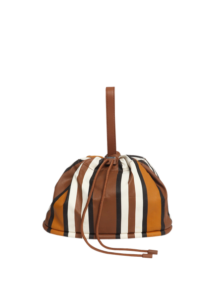 Pre-loved Loro Piana Ashore Striped Wristlet Bag, Brown/Multi, Brown/Multi