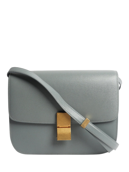 Pre-loved CELINE Leather Crossbody Bag, Light Blue, Light Blue