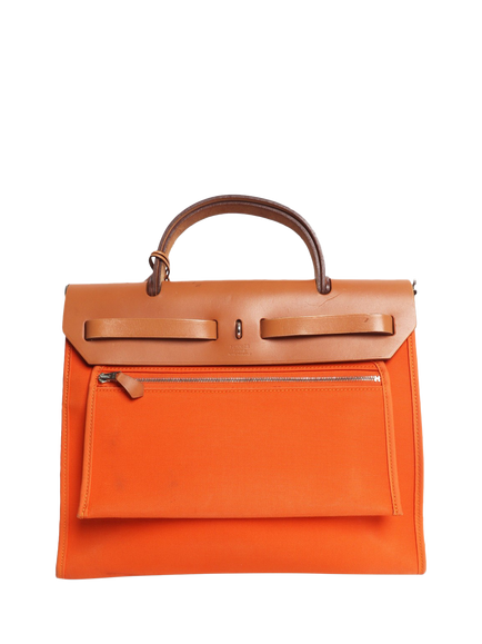 Pre-loved Hermès 2014 Herbag 31 Shoulder Bag, Orange - view 2, Orange