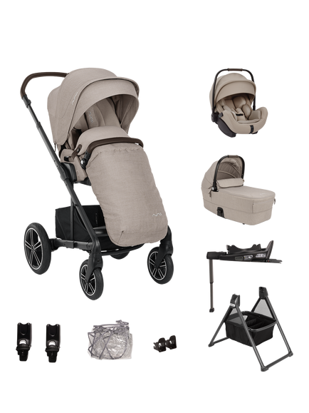 Nuna MIXX Next Pushchair, Next Carrycot, ARRA Flex Car Seat & BASE Curv Bundle, Chateau, Chateau