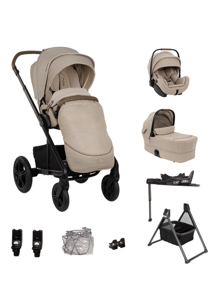 Nuna MIXX Next Pushchair, Next Carrycot, ARRA Flex Car Seat & BASE Curv Bundle, Cosmopolitan, Cosmopolitan