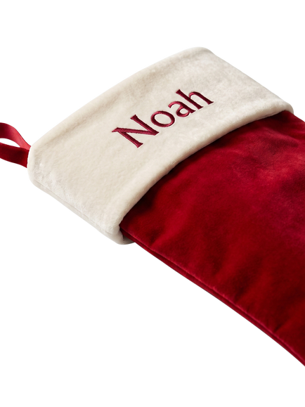 Babyblooms Personalised Velvet Christmas Stocking, Red - view 2, Multi