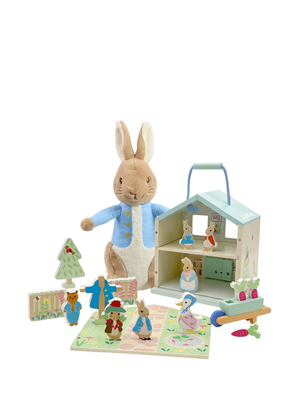 Babyblooms Personalised Peter Rabbit Play Set & Soft Toy Gift Set, Multi