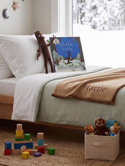 Babyblooms Personalised Fleece Blanket with Stick Man Soft Toy & Book Gift Set - view 2, Multi