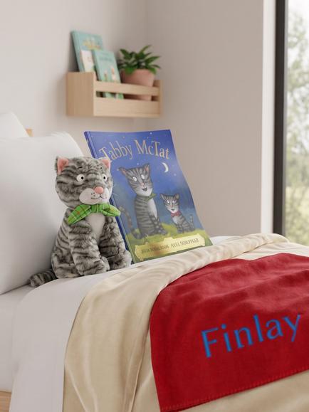 Babyblooms Personalised Fleece Blanket with Tabby McTat Soft Toy & Book Gift Set - view 2, Multi