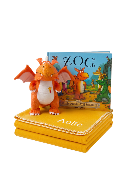 Babyblooms Personalised Fleece Blanket with Zog Soft Toy & Book Gift Set, Multi