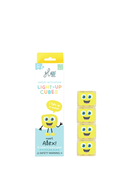 Glo Pals Alex Light Up Cubes, Pack of 4, Yellow, Multi