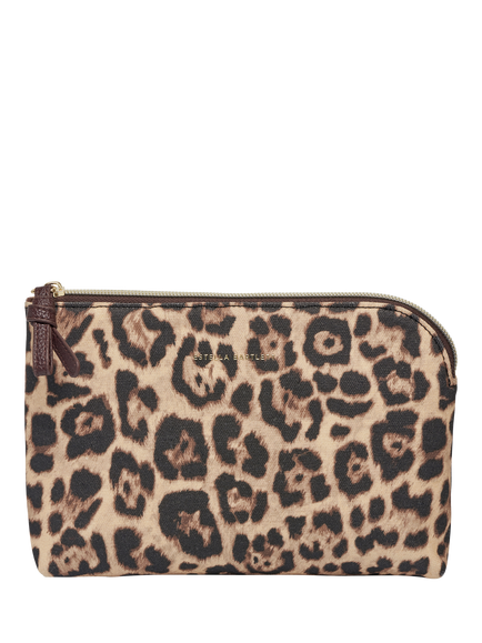 Estella Bartlett Zip-Around Leopard Bow Pouch, Brown, Brown