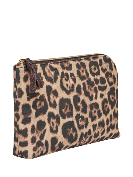 Estella Bartlett Zip-Around Leopard Bow Pouch, Brown - view 2, Brown