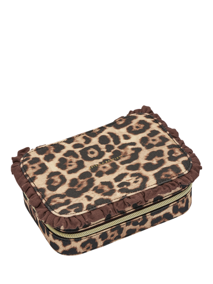 Estella Bartlett Large Leopard Print Ruffle Jewellery Box, Brown, Brown