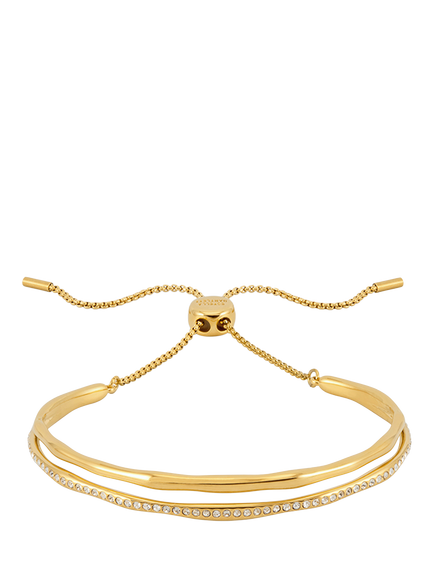 Estella Bartlett EDIT Waterproof Molten Pave Bangle, Gold, Gold