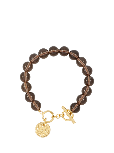 Estella Bartlett EDIT Hammer Disc T-Bar Bracelet, Gold, Gold