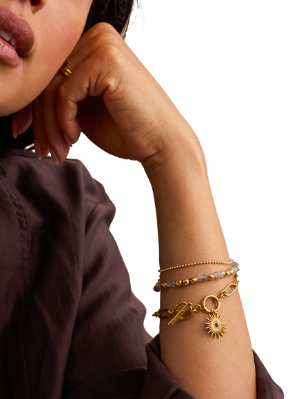 Estella Bartlett EDIT Labrodite Chain Bracelet, Gold - view 2, Gold